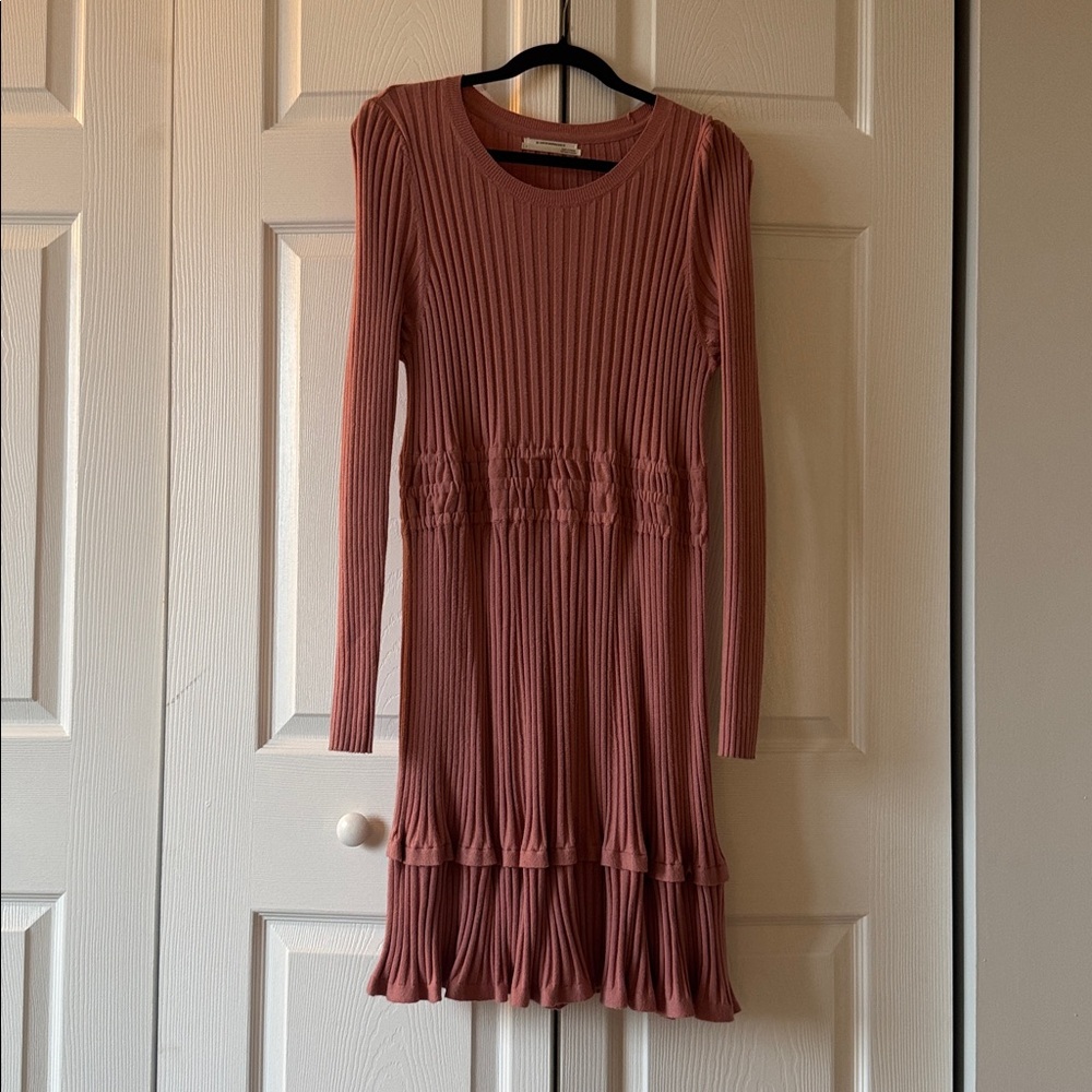 Anthropologie dusty rose dress